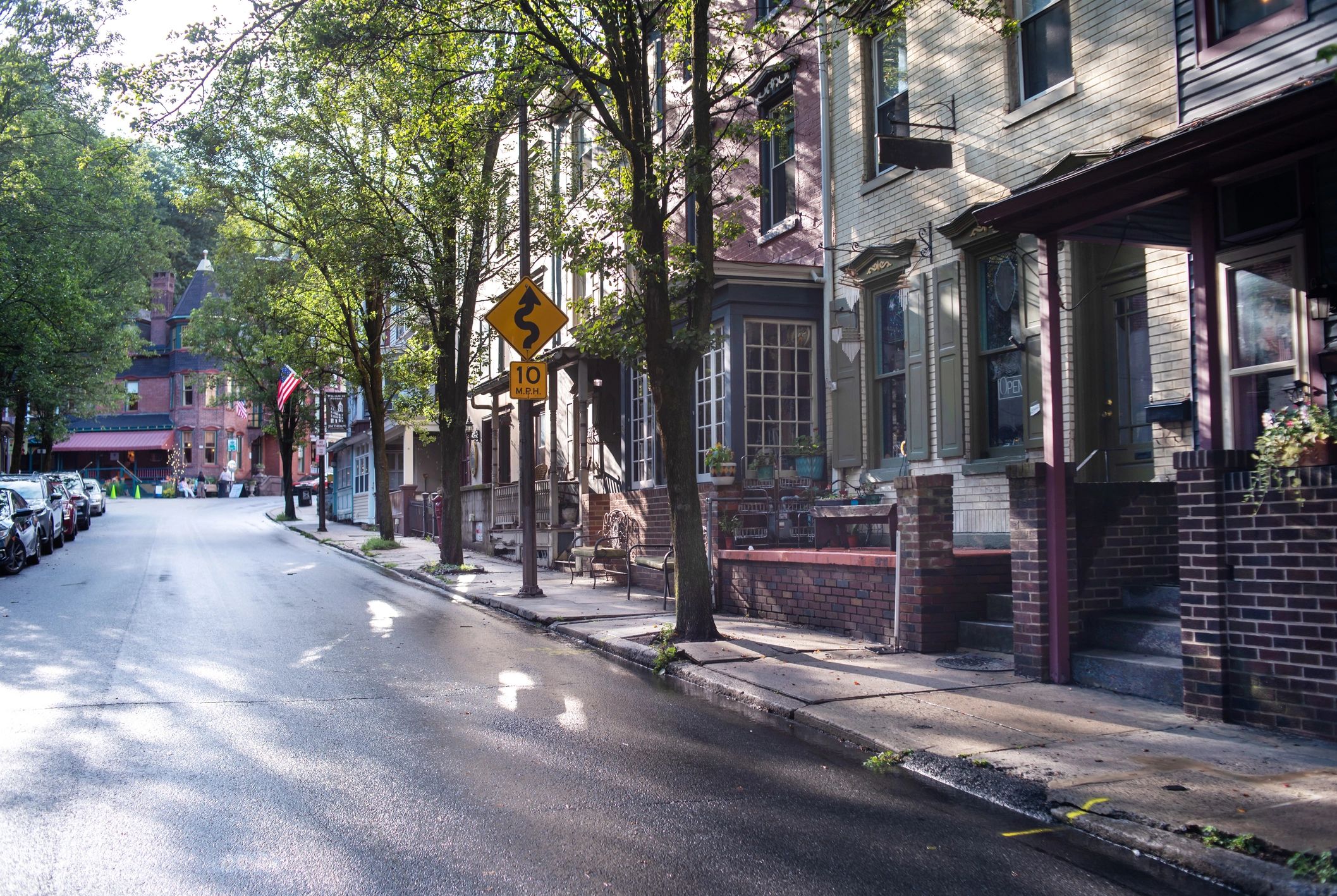 Pennsylvania residential street with historic homes